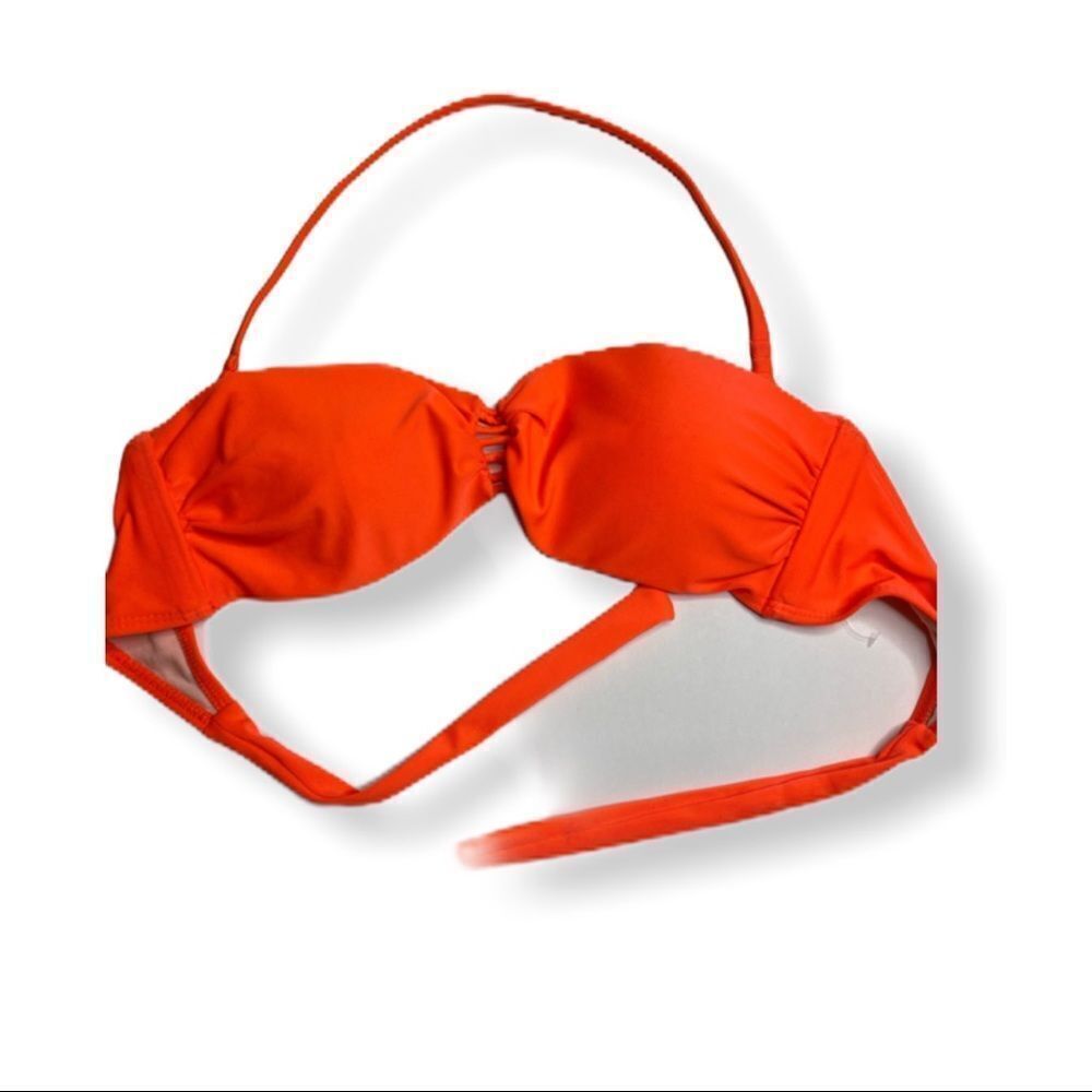 Luli Fama Hot Mess Bandeau Bikini Top With Strap nwot
